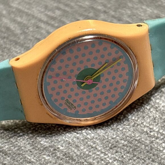 VINTAGE 1986 Swatch Watch - LP100 - PINK FLAMINGO- one of first swatches! - Picture 1 of 8